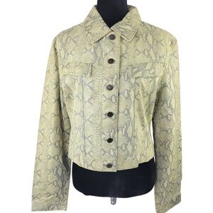 ✅  Julio Julio Sport Deportivo woman’s genuine leather snake skin print jacket L